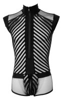 Svenjoyment Body Mesh L Męskie Czarny Zamek Krotkie Rękawy Svenjoyment