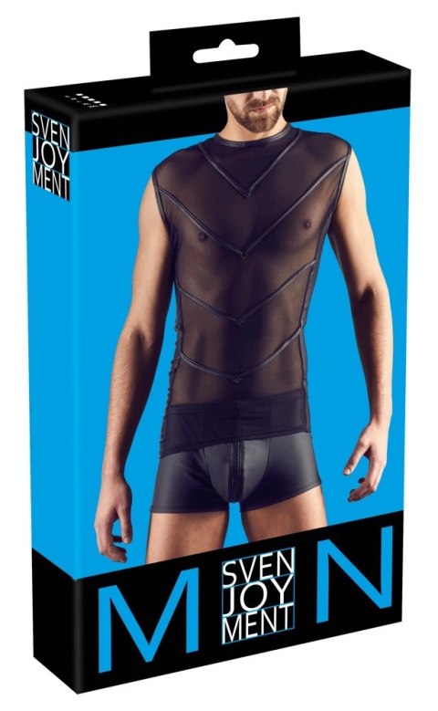 Svenjoyment Top Mesh Czarny L - Bezrękawnik Męski z Matowymi Wstawkami Svenjoyment