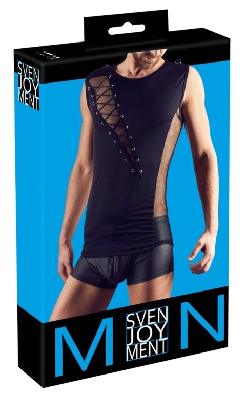 Svenjoyment Top męski czarny XL z siateczką i sznurowaniem Svenjoyment