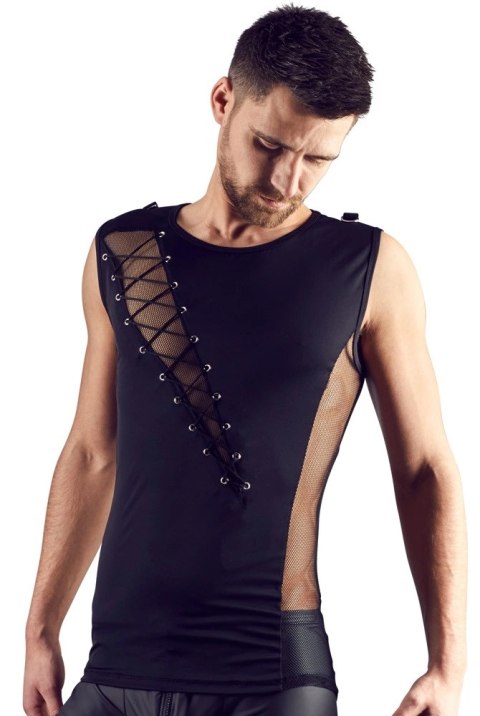 Svenjoyment Top męski czarny XL z siateczką i sznurowaniem Svenjoyment Svenjoyment Top męski czarny XL z siateczką i sznurowaniem Svenjoyment