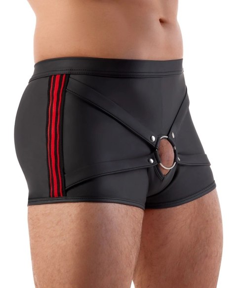 Svenjoyment Bokserki czarne matowe, czerwone paski, otwor z ringiem XL Svenjoyment Svenjoyment Bokserki czarne matowe, czerwone paski, otwor z ringiem XL Svenjoyment