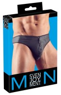 Svenjoyment Stringi Męskie Neopren Look z Błyszczącym Zamkiem L Svenjoyment