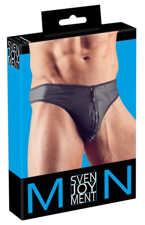 Svenjoyment Stringi Męskie Neopren Look z Błyszczącym Zamkiem L Svenjoyment