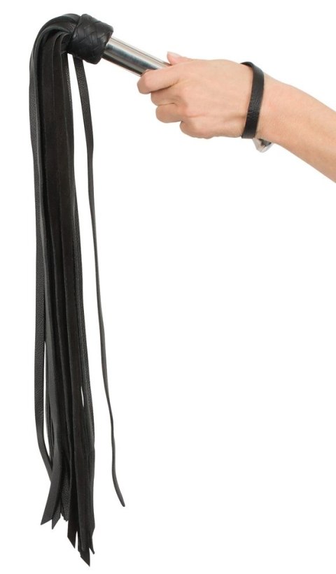 ZADO Pejcz skorzany szerokie paski stalowy uchwyt 73 cm czarny ZADO ZADO Pejcz skorzany szerokie paski stalowy uchwyt 73 cm czarny ZADO