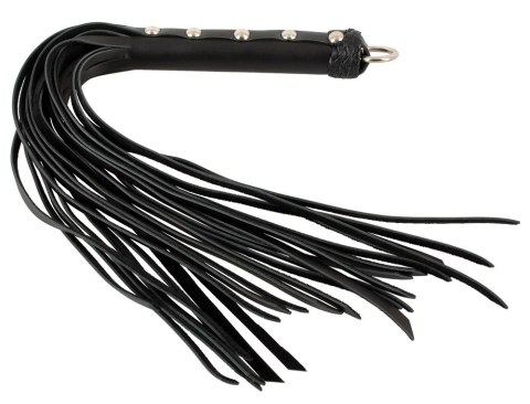 ZADO Skorzany Flogger Mini z Nitowaną Rączką Czarny 52cm ZADO ZADO Skorzany Flogger Mini z Nitowaną Rączką Czarny 52cm ZADO