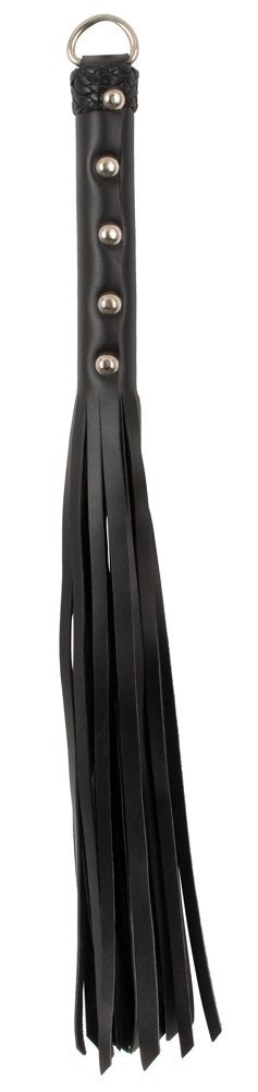 ZADO Skorzany Flogger Mini z Nitowaną Rączką Czarny 52cm ZADO ZADO Skorzany Flogger Mini z Nitowaną Rączką Czarny 52cm ZADO