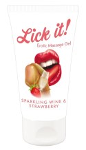 Lick It Żel do masażu truskawka-wino 50ml wegański na bazie wody Lick it!