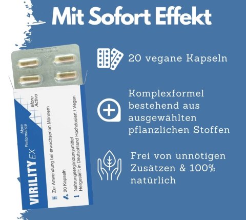 Virility Ex Suplement dla Aktywnych Mężczyzn 20 kapsułek Vegan Virility Ex Suplement dla Aktywnych Mężczyzn 20 kapsułek Vegan