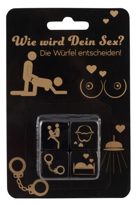 You2Toys Gra towarzyska w kości 4 sztuki czarne złote nadruki You2Toys Gra towarzyska w kości 4 sztuki czarne złote nadruki