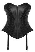 ZADO Gorset skorzany czarny z paskami do pończoch 2XL model Nappa ZADO
