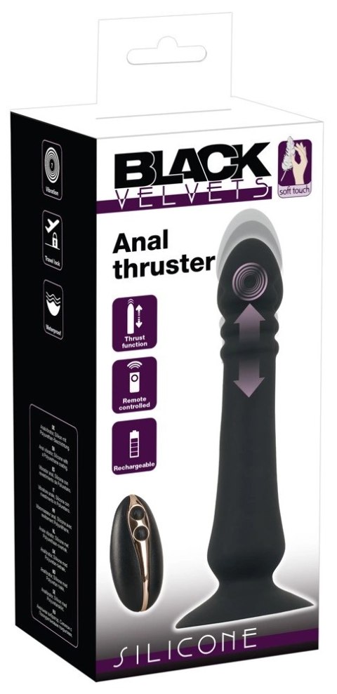 Black Velvets Model 642220 Wibrator analny z pilotem 20 cm czarny Black Velvets