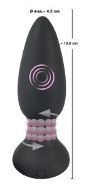 Black Velvets Rotacyjny korek analny z pilotem 14 cm czarny, 7 trybow Black Velvets Black Velvets Rotacyjny korek analny z pilotem 14 cm czarny, 7 trybow Black Velvets