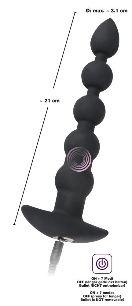 Black Velvets model 60383 - silikonowy korek analny z wibracją, czarny Black Velvets Black Velvets model 60383 - silikonowy korek analny z wibracją, czarny Black Velvets