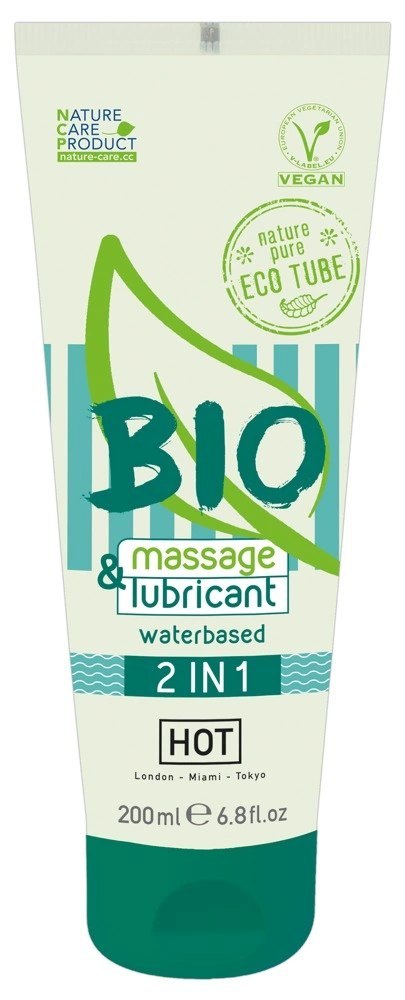 HOT Bio 2w1 Żel do masażu i pielęgnacji 200ml, wegański, organiczny HOT