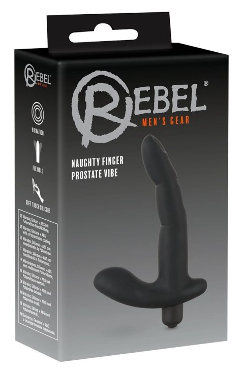 Rebel Wibrator Elastyczny Czarny do Masażu Prostaty i Punktu-G 13,8 cm Rebel