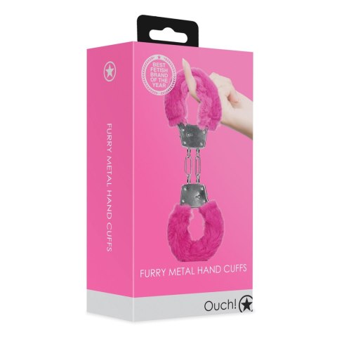 Furry Metal Hand Cuffs - Pink Furry Metal Hand Cuffs - Pink