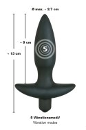 Black Velvets model 13cm - kompaktowa wtyczka analna z wibracją i uchwytem Black Velvets Black Velvets model 13cm - kompaktowa wtyczka analna z wibracją i uchwytem Black Velvets