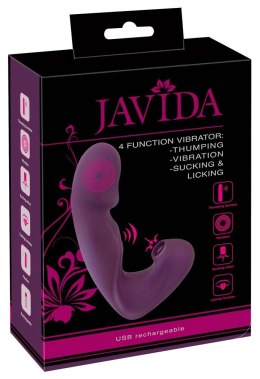 Javida 4-funkcyjny model intymny do podwojnej stymulacji, silikonowy JAVIDA