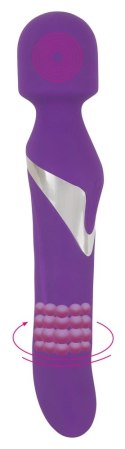 Javida Wand & Pearl - Masażer dwustronny fioletowy 24 cm ładowalny JAVIDA