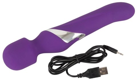 Javida Wand & Pearl - Masażer dwustronny fioletowy 24 cm ładowalny JAVIDA Javida Wand & Pearl - Masażer dwustronny fioletowy 24 cm ładowalny JAVIDA