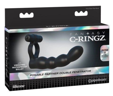 Fantasy C-Ringz Pierścień silikonowy z wibrującym systemem i elementem analnym Fantasy C-Ringz Fantasy C-Ringz Pierścień silikonowy z wibrującym systemem i elementem analnym Fantasy C-Ringz