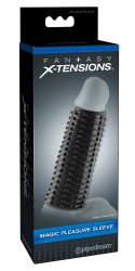 Fantasy X-Tensions Czarna nakładka stymulująca z wypustkami 14cm TPR Fantasy X-TENSIONS