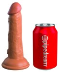 King Cock Elite Elite Vibrator silikonowy z przyssawką i pilotem 15cm ciemny King Cock Elite