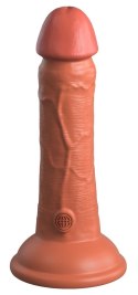 King Cock Elite Elite Vibrator silikonowy z przyssawką i pilotem 15cm ciemny King Cock Elite