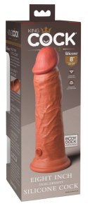 King Cock Elite Model 8" Silikonowy z Przyssawką, Ciemny, 20 cm King Cock Elite