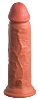King Cock Elite Wibrator Silikonowy 20 cm z Pilotem i Przyssawką Ciemny King Cock Elite