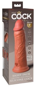 King Cock Elite Wibrator Silikonowy 20 cm z Pilotem i Przyssawką Ciemny King Cock Elite