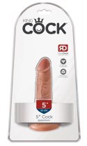 King Cock Model 13 cm - Elastyczny z Przyssawką, Ciemny Kolor King Cock
