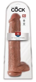 King Cock Model 38 cm ciemny - duży anatomiczny model z przyssawką King Cock