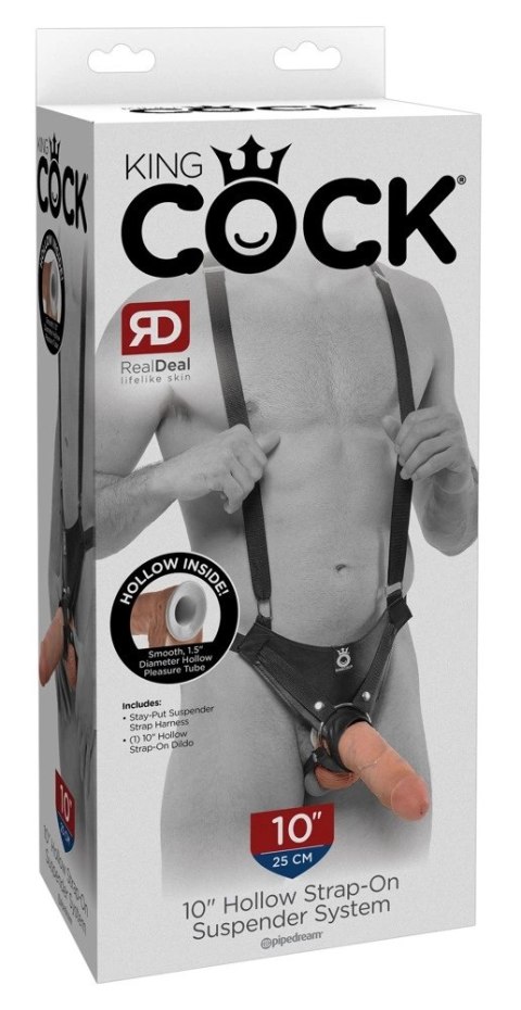 King Cock Model Uprząż z Anatomiczną Nakładką 25 cm Czarna King Cock