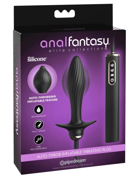 Pipedream Anal Fantasy Elite Auto-Throb Plug silikonowy, pompowany, wibrujący Anal Fantasy Elite