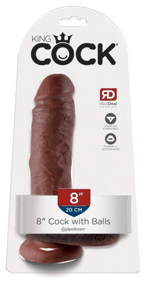Pipedream King Cock Model 20 cm ciemny - anatomiczny kształt z przyssawką King Cock