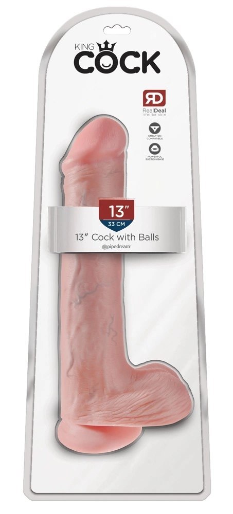 Pipedream King Cock model 33 cm z przyssawką, jasny odcień skory King Cock