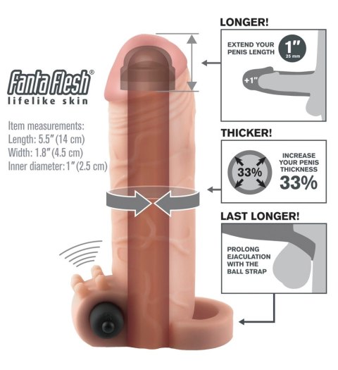 Fantasy X-Tensions Wibrująca Nakładka 2,5cm Dłuższa 33% Grubsza TPE Fantasy X-TENSIONS Fantasy X-Tensions Wibrująca Nakładka 2,5cm Dłuższa 33% Grubsza TPE Fantasy X-TENSIONS