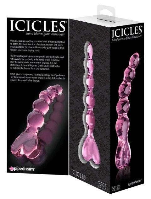 Icicles Model 24 szklany masażer kulkowy z sercem 20 cm Icicles Icicles Model 24 szklany masażer kulkowy z sercem 20 cm Icicles