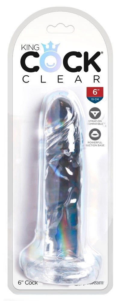 King Cock Clear Model Transparentny 15 cm z Przyssawką King Cock Clear