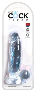 King Cock Clear model z przyssawką przezroczysty 18 cm TPE King Cock Clear