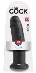 King Cock Czarny Model Zakrzywiony 25 cm z Przyssawką PVC King Cock
