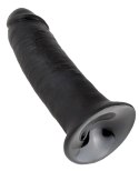 King Cock Czarny Model Zakrzywiony 25 cm z Przyssawką PVC King Cock