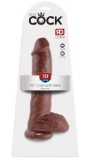 King Cock Model 25 cm - brązowy, anatomiczny kształt, przyssawka King Cock