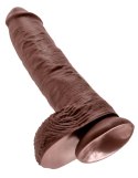 King Cock Model 25 cm - brązowy, anatomiczny kształt, przyssawka King Cock