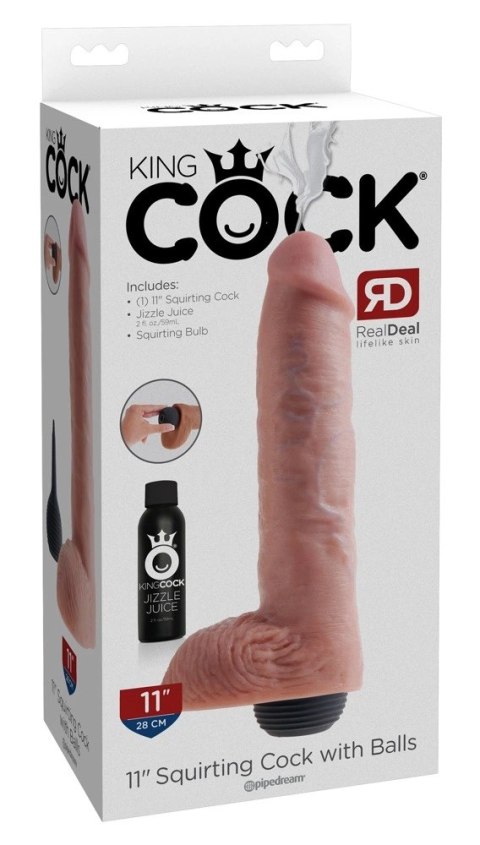 King Cock Model 28 cm System Wytryskowy Jasny PVC/Silikon King Cock