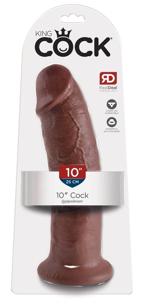 King Cock Zakrzywiony Model 25 cm z Przyssawką, brązowy od Pipedream King Cock