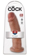 King Cock Zakrzywiony Model z Przyssawką 25 cm Ciemny PVC King Cock