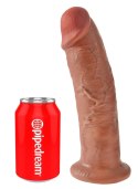 King Cock Zakrzywiony Model z Przyssawką 25 cm Ciemny PVC King Cock