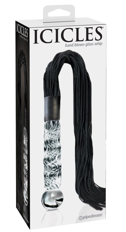 Pipedream Icicles No. 38 - szklany model z rączką i paskami, 63 cm Icicles